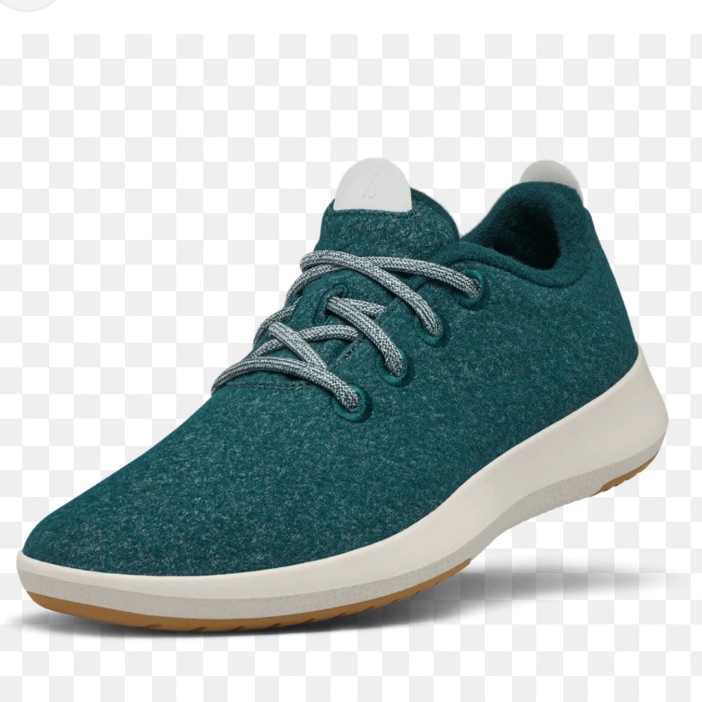 Allbirds Wool Runners Teal green and Gray laced Sneakers in Women’s 8